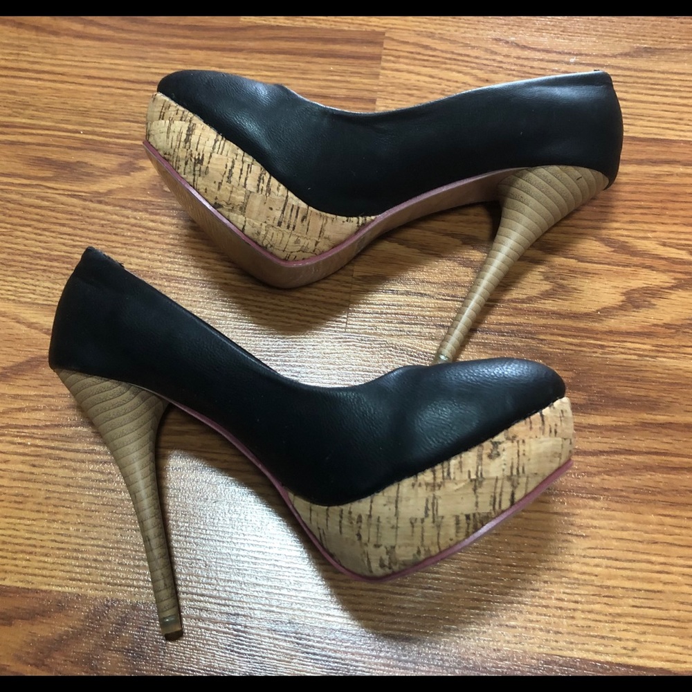 GIVONA JOLIE Black Faux Leather Pumps S8.5